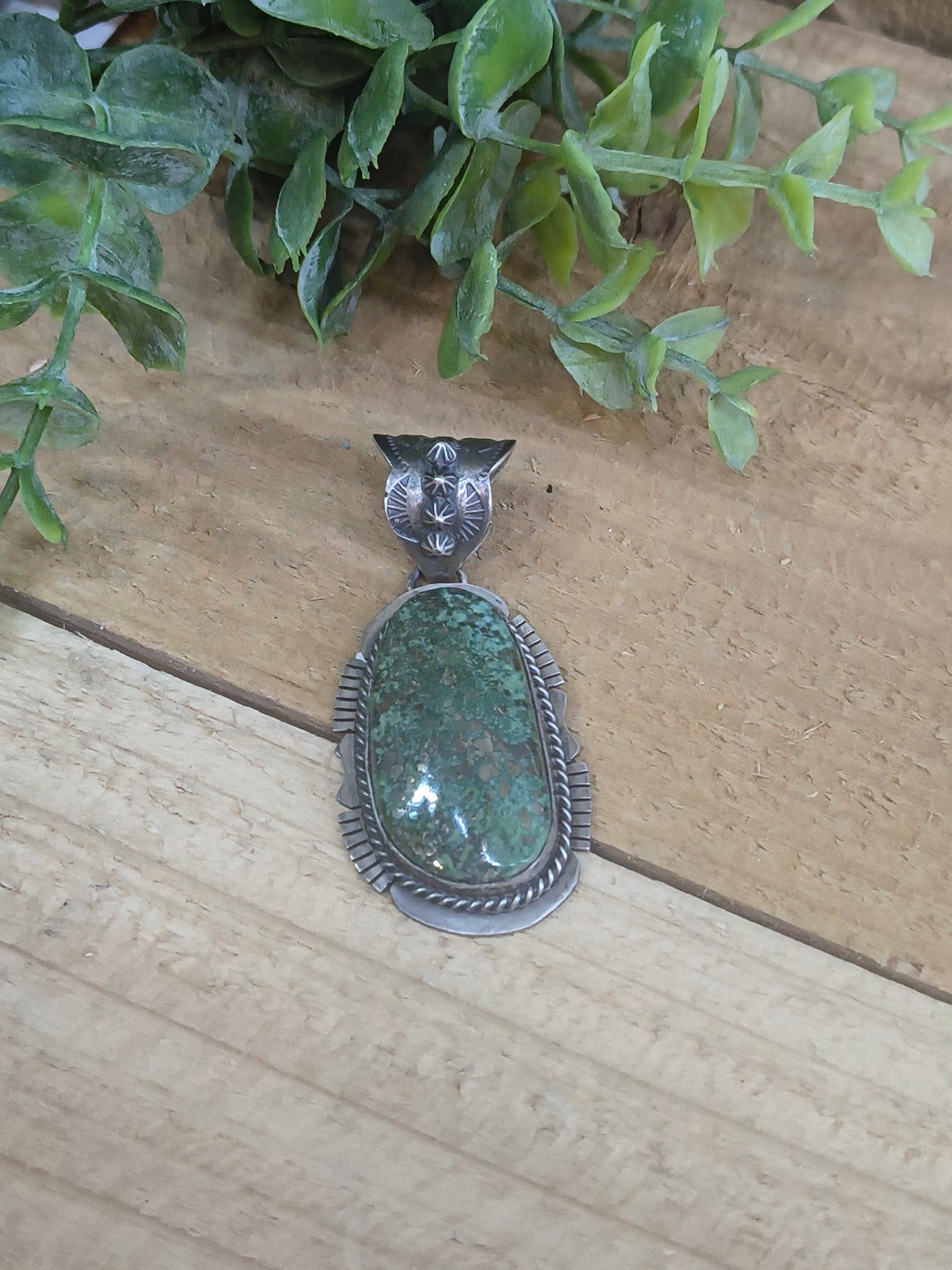 Old Kings Manassa Turquoise Pendant with a 12mm bail by John Nelson, Navajo