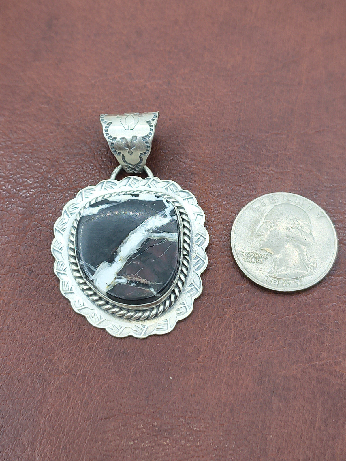 White Buffalo Pendant by Stamped "L" by Artist