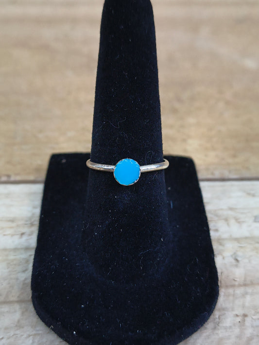 Dainty Round Turquoise Ring