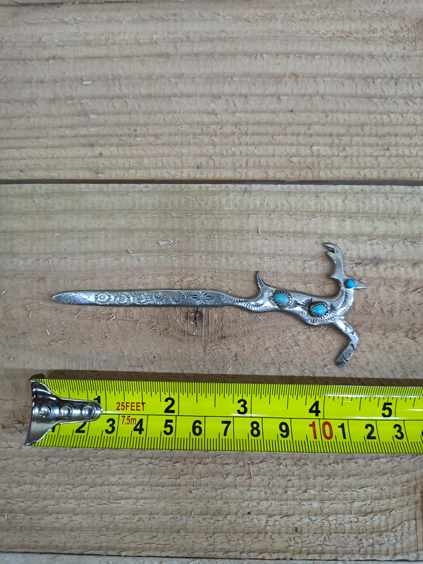 Silver Mail Opener with Turquoise