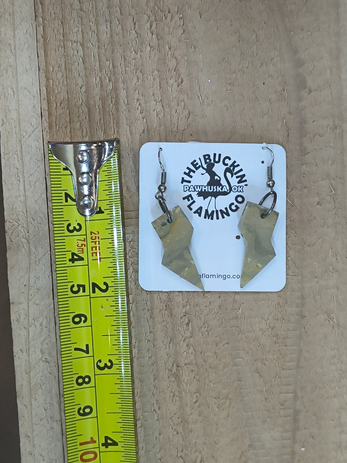 Bumblebee Jasper Lightning Bolt Earrings