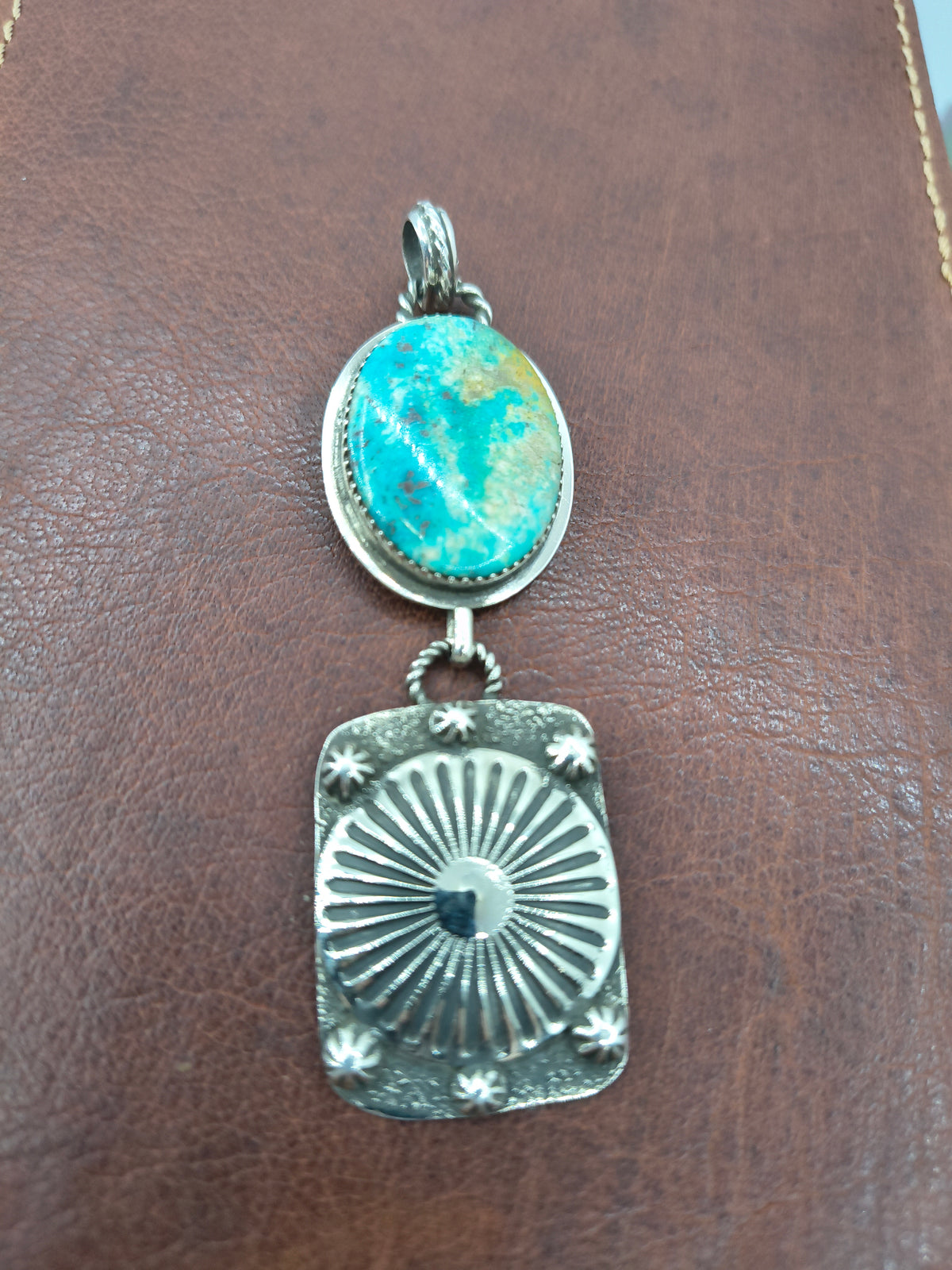 Turquoise Earring & Pendant Set by Christina Jackson, Navajo