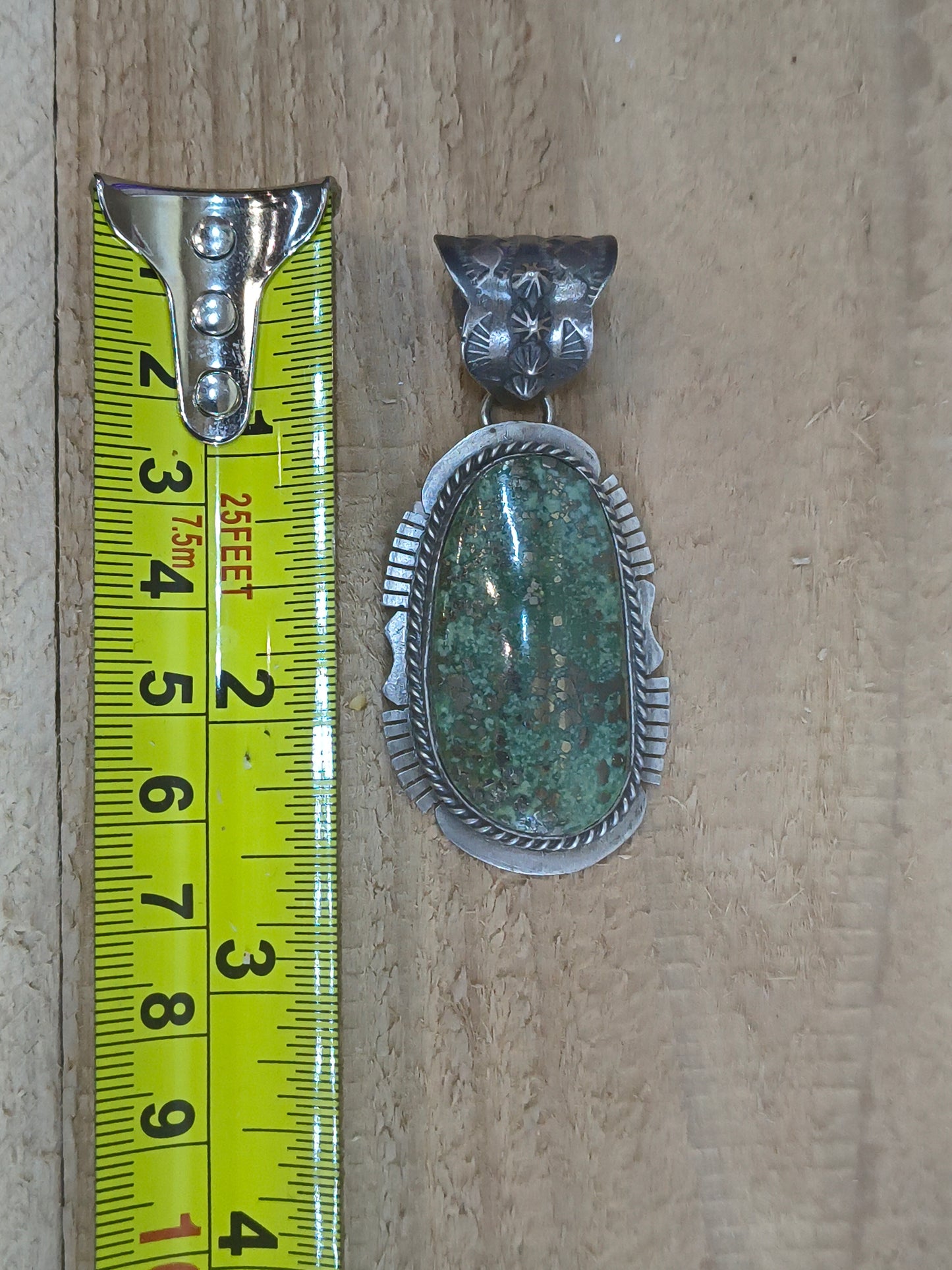 Old Kings Manassa Turquoise Pendant with a 12mm bail by John Nelson, Navajo