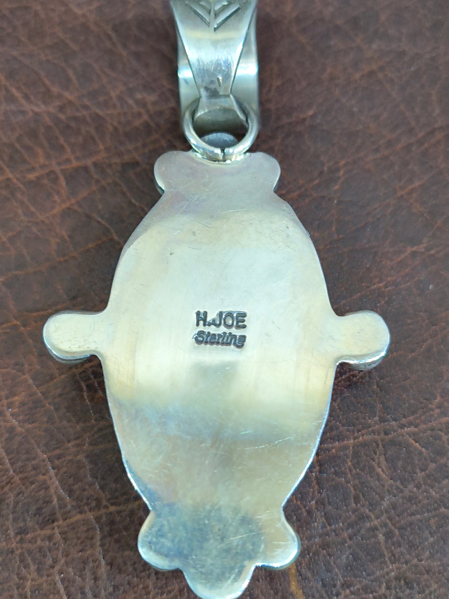 Oval Kingman Turquoise Pendant 15mm Bail by Harold Joe, Navajo