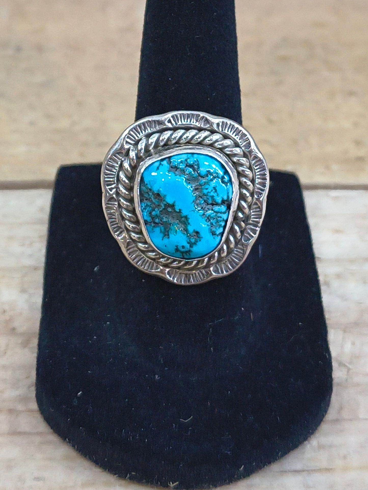 7.5 Sleeping Beauty Turquoise Rough Cut Ring