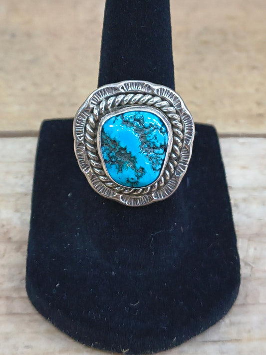 7.5 Sleeping Beauty Turquoise Rough Cut Ring