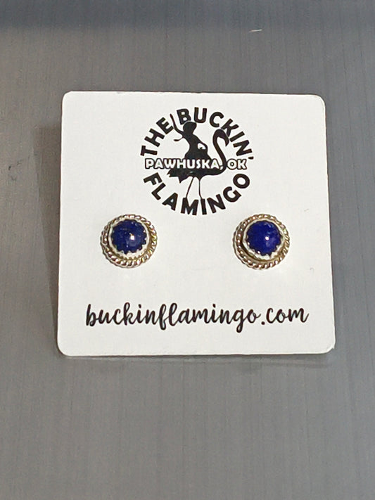 Blue Lapis 7.5 mm Post Earrings