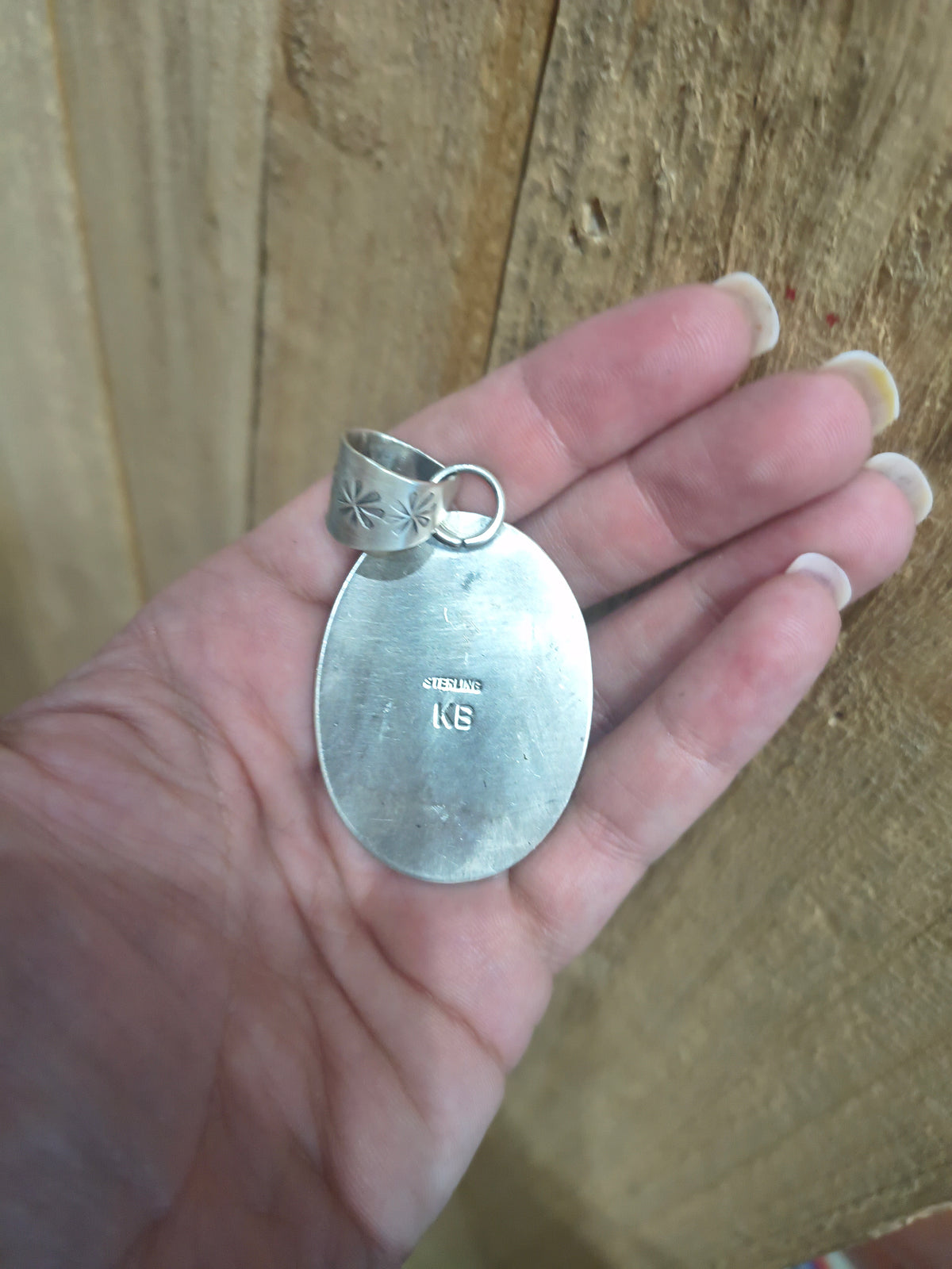 11.2mm Bail Emerald Rose Variscite Pendant by Kevin Begay, Navajo