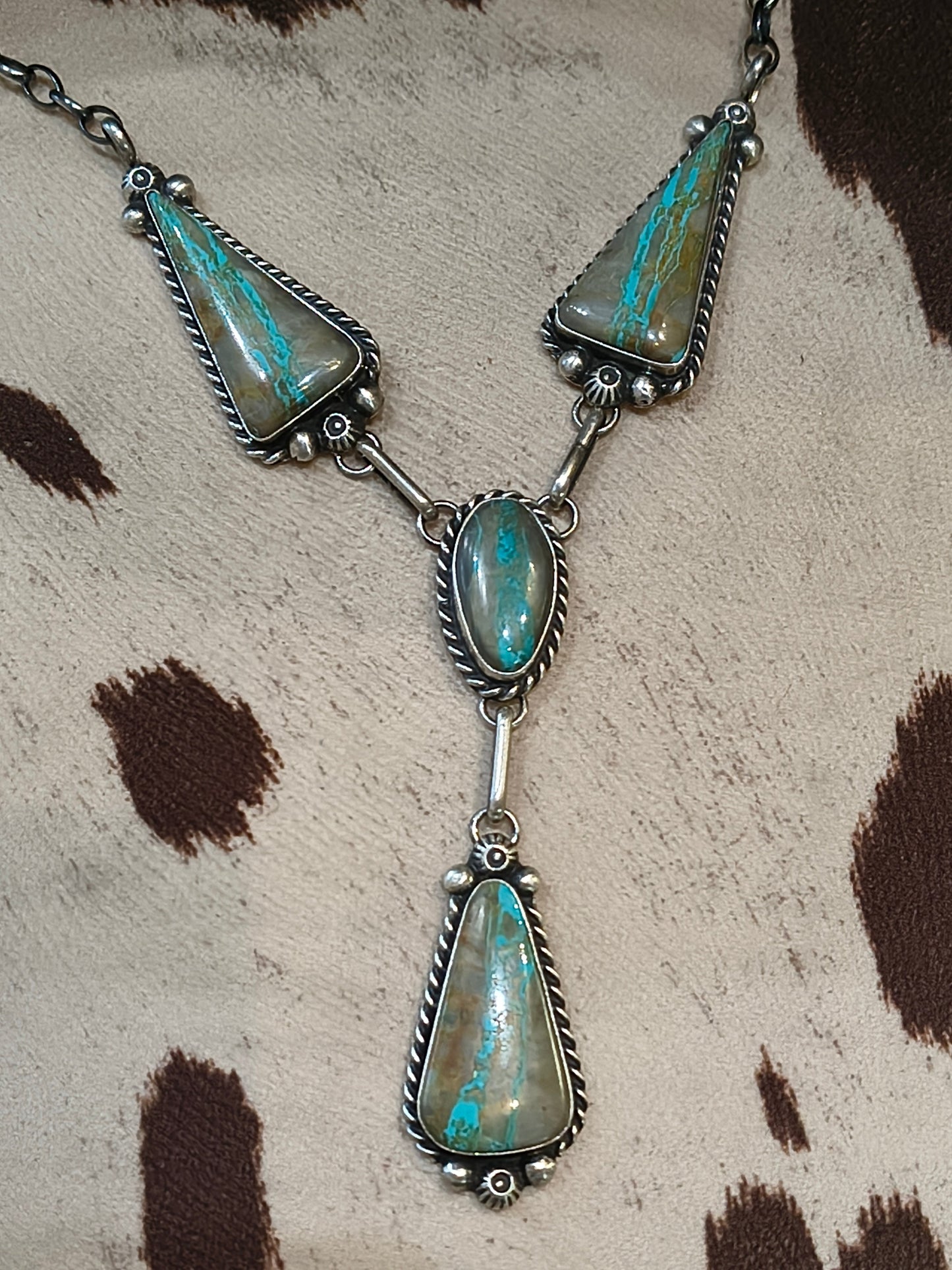 18" Royston Ribbon Lariat with 3.5" drop by Augustine Largo, Navajo