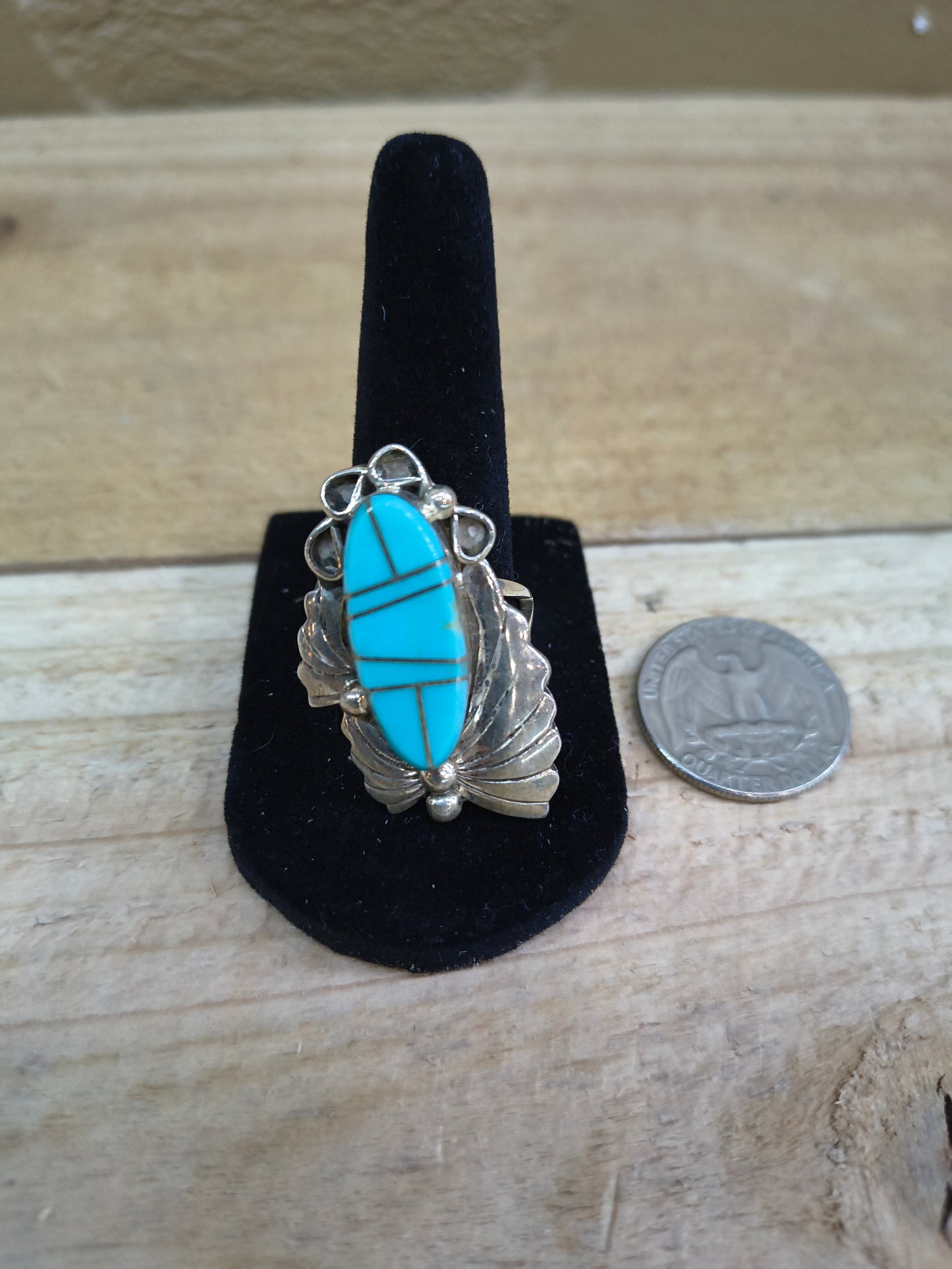 9.0 Inlay Sleeping Beauty Turquoise Ring by JY