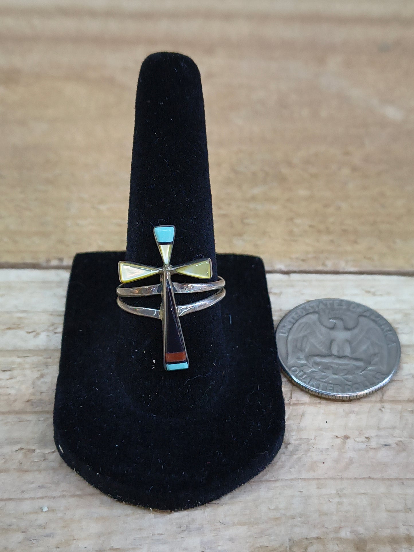 7.5 Zuni Cross Inlay Ring