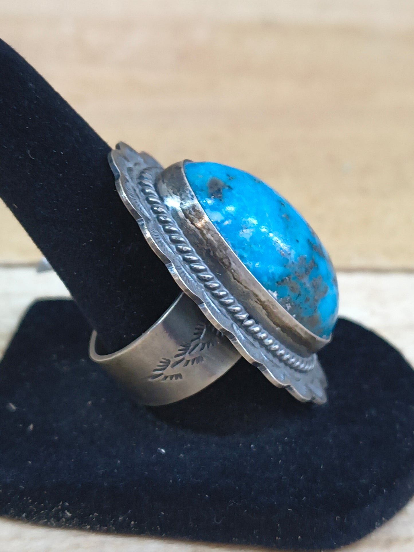 7.5 Kingman Turquoise Ring by John Nelson