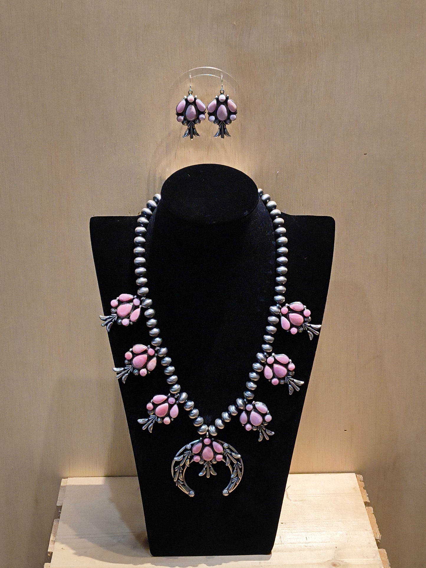 Handmade Pink Conch Shell Squash Set by Bobby Platero, Navajo