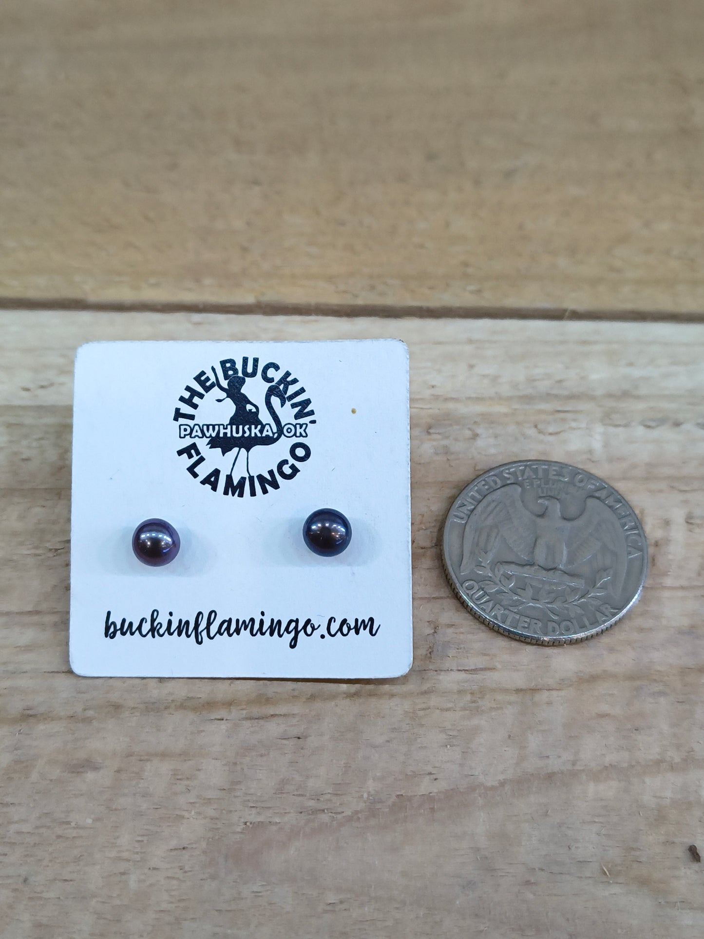 5mm Freshwater Peacock Pearl Post Earrings