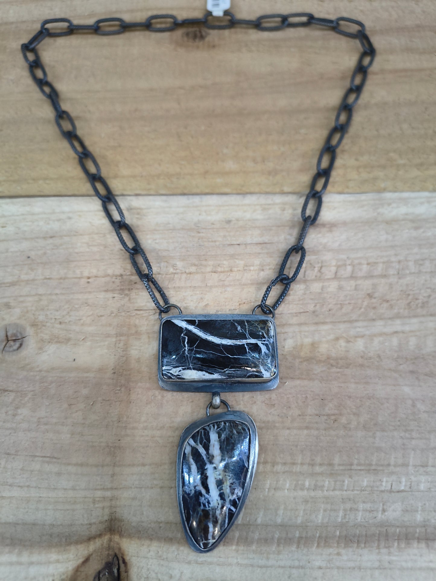 20" White Buffalo Two Stone Necklace