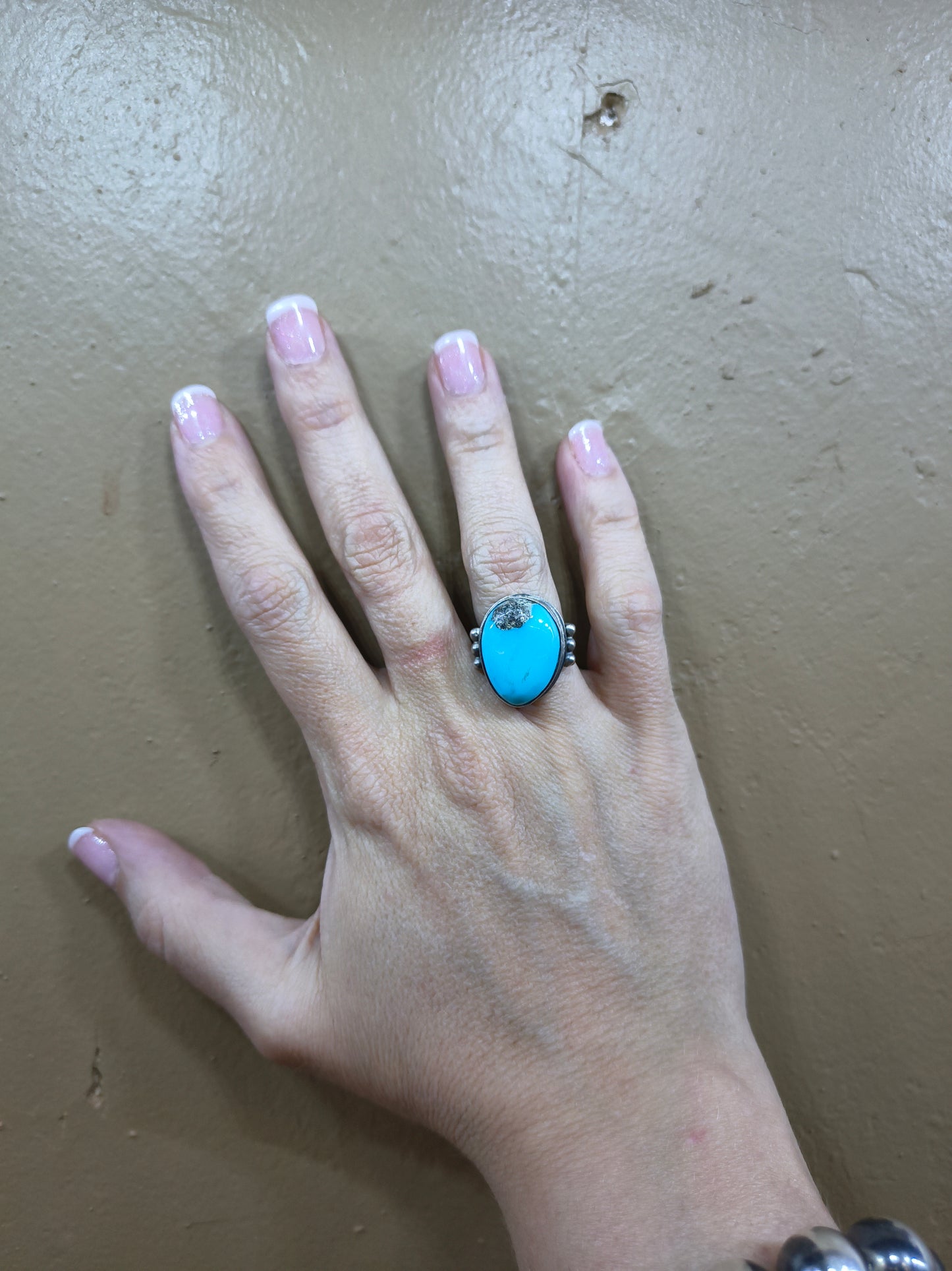 5.0 White Water Turquoise Ring by Zia