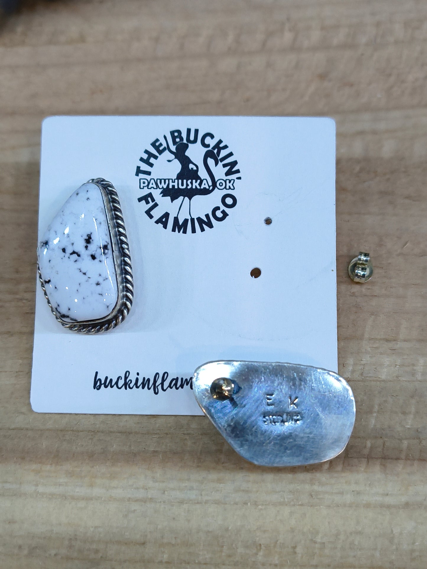 White Buffalo Earrings by Elouise Kee Navajo