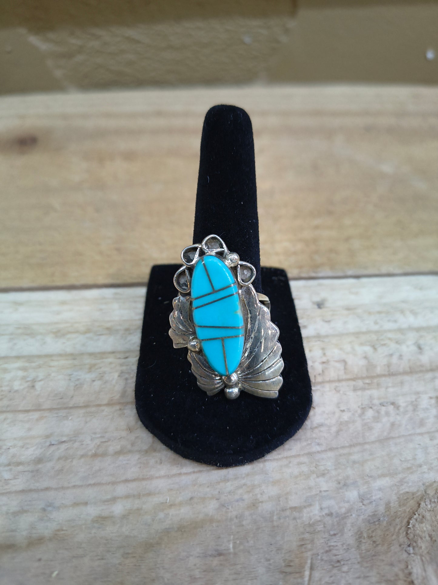 9.0 Inlay Sleeping Beauty Turquoise Ring by JY