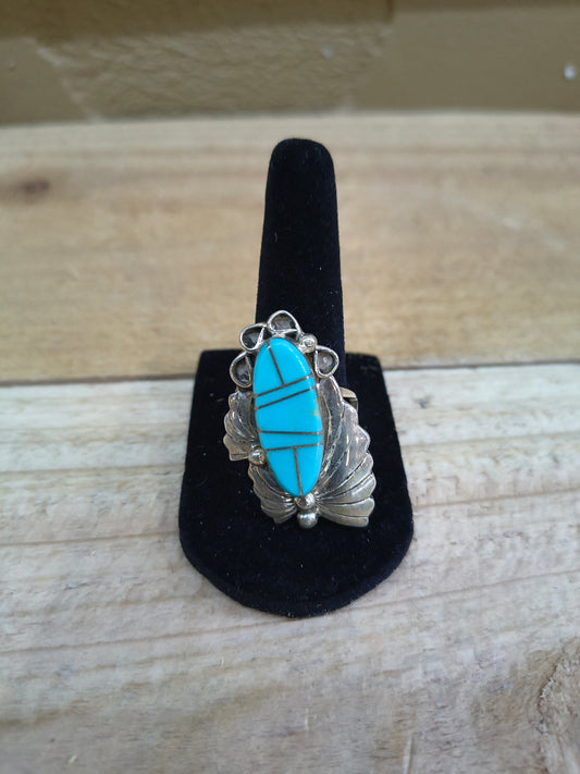 9.0 Inlay Sleeping Beauty Turquoise Ring by JY