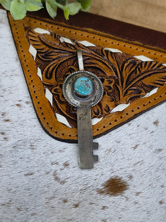 Thunder Mountain Turquoise Pendant 8mm Bail by Scott Skeets, Navajo