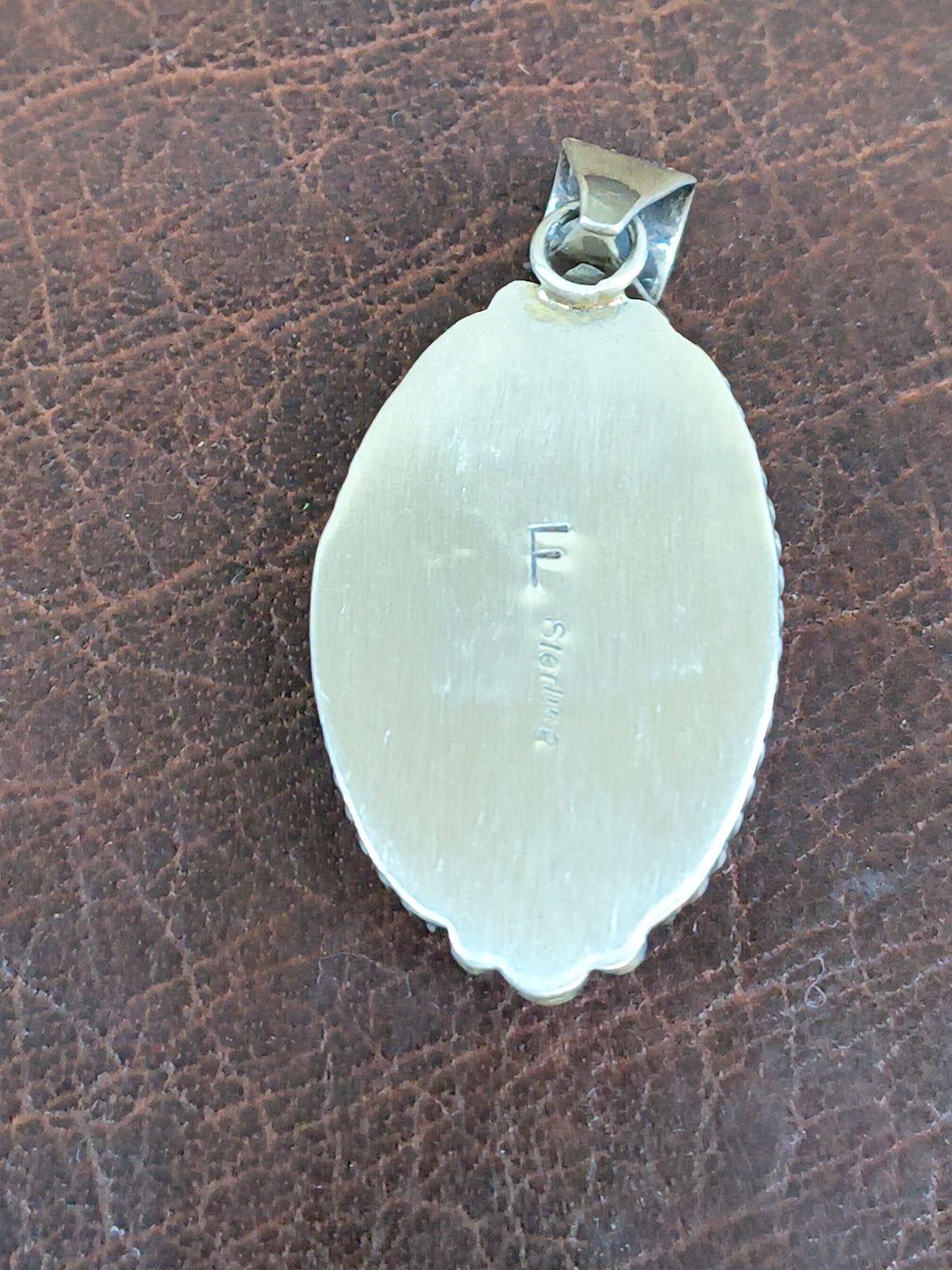 Lapis Oval Pendant with a 5mm Bail by Freda Martinez, Navajo