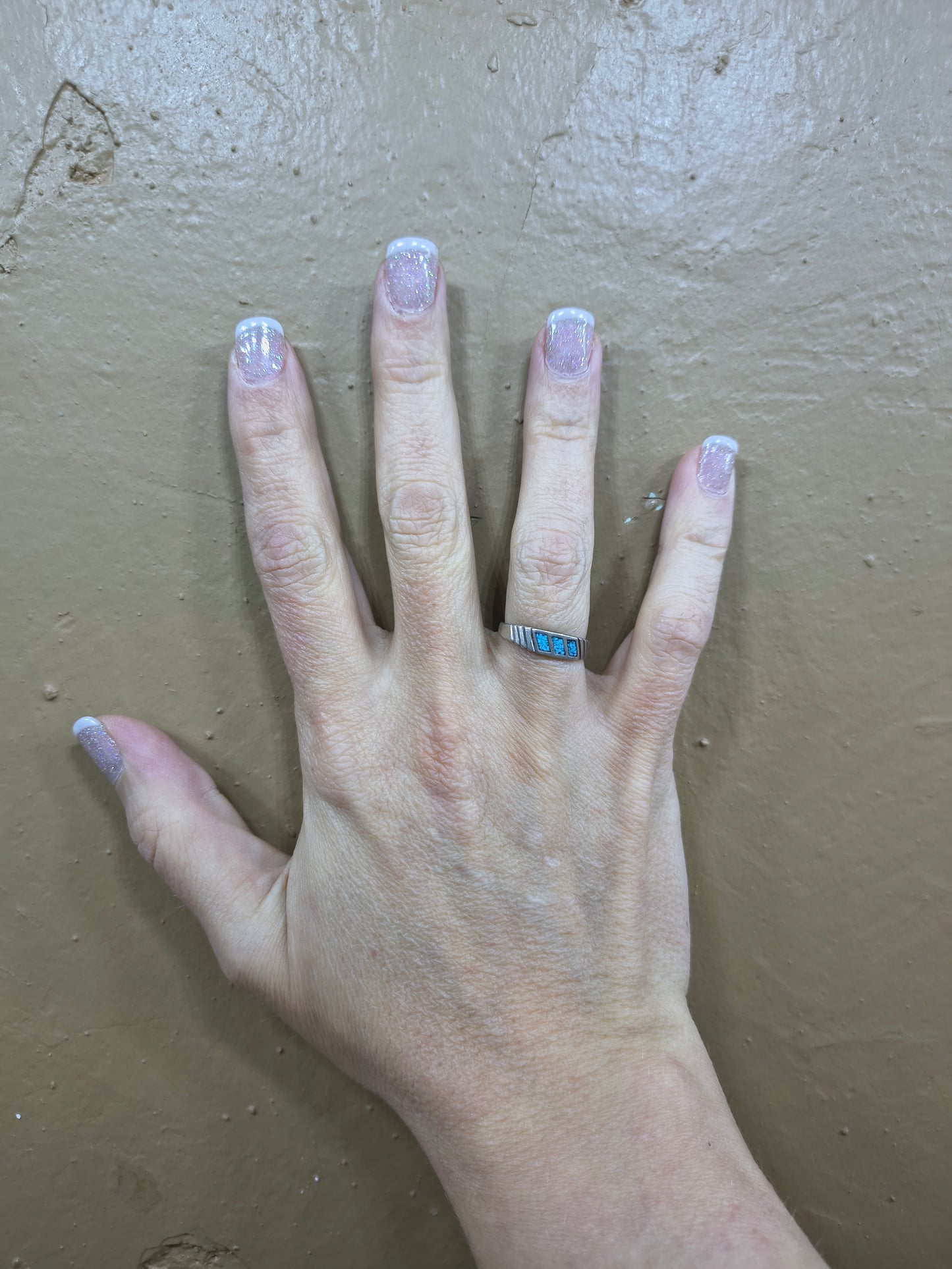 6.0 Turquoise Chip Inlay Ring