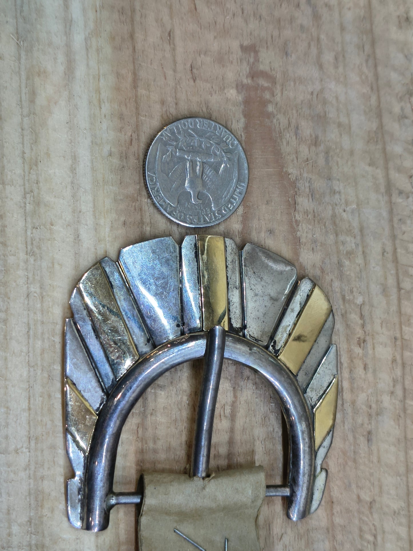 3 Pc. Buckle Set Sterling and 14K Gold by JL