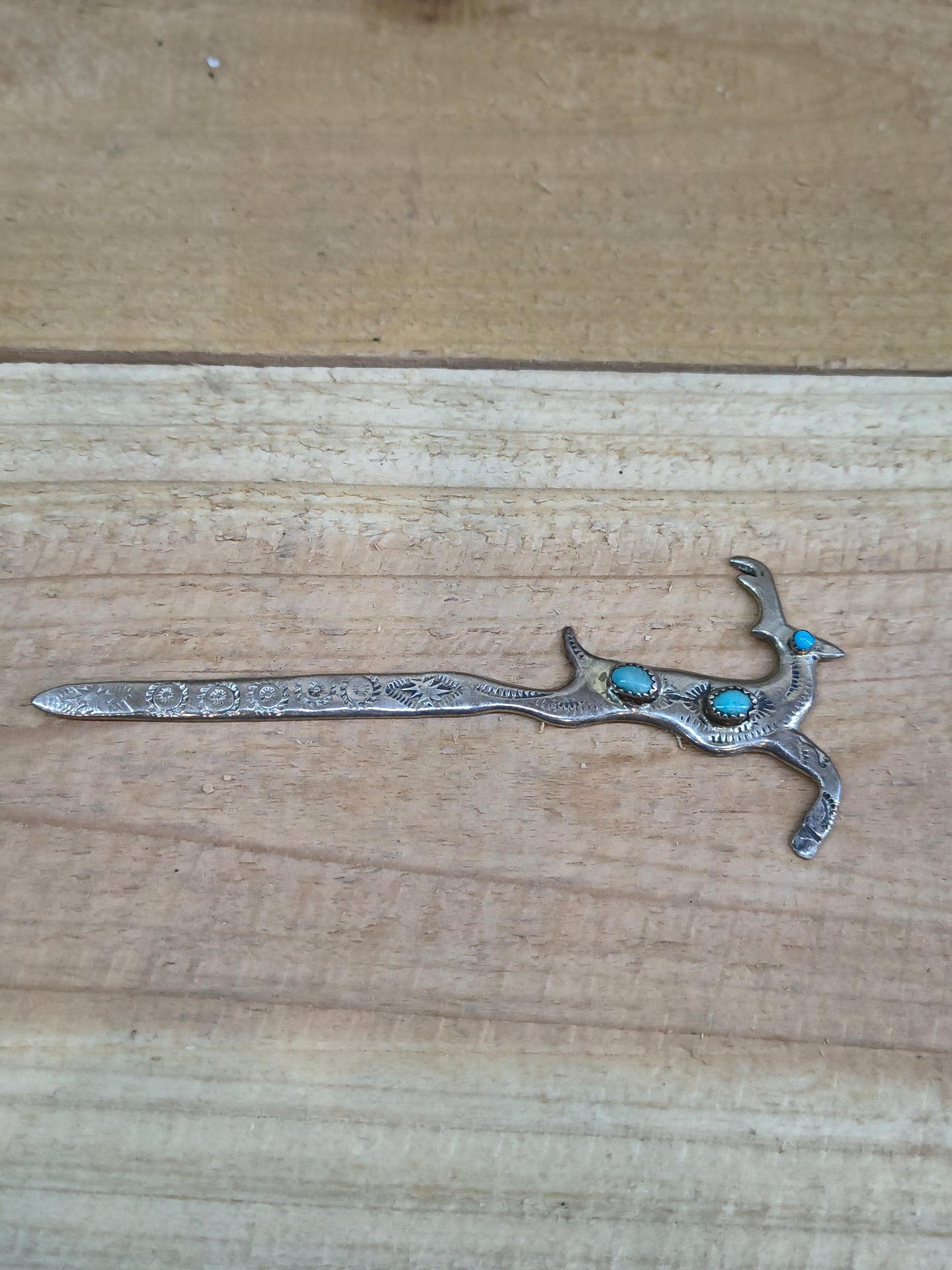 Silver Mail Opener with Turquoise
