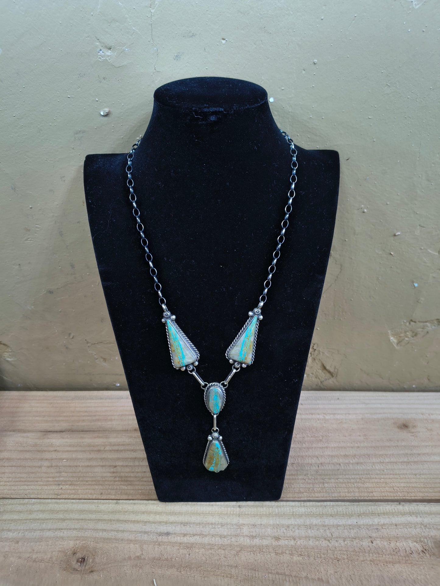 18" Royston Ribbon Lariat with 3.5" drop by Augustine Largo, Navajo