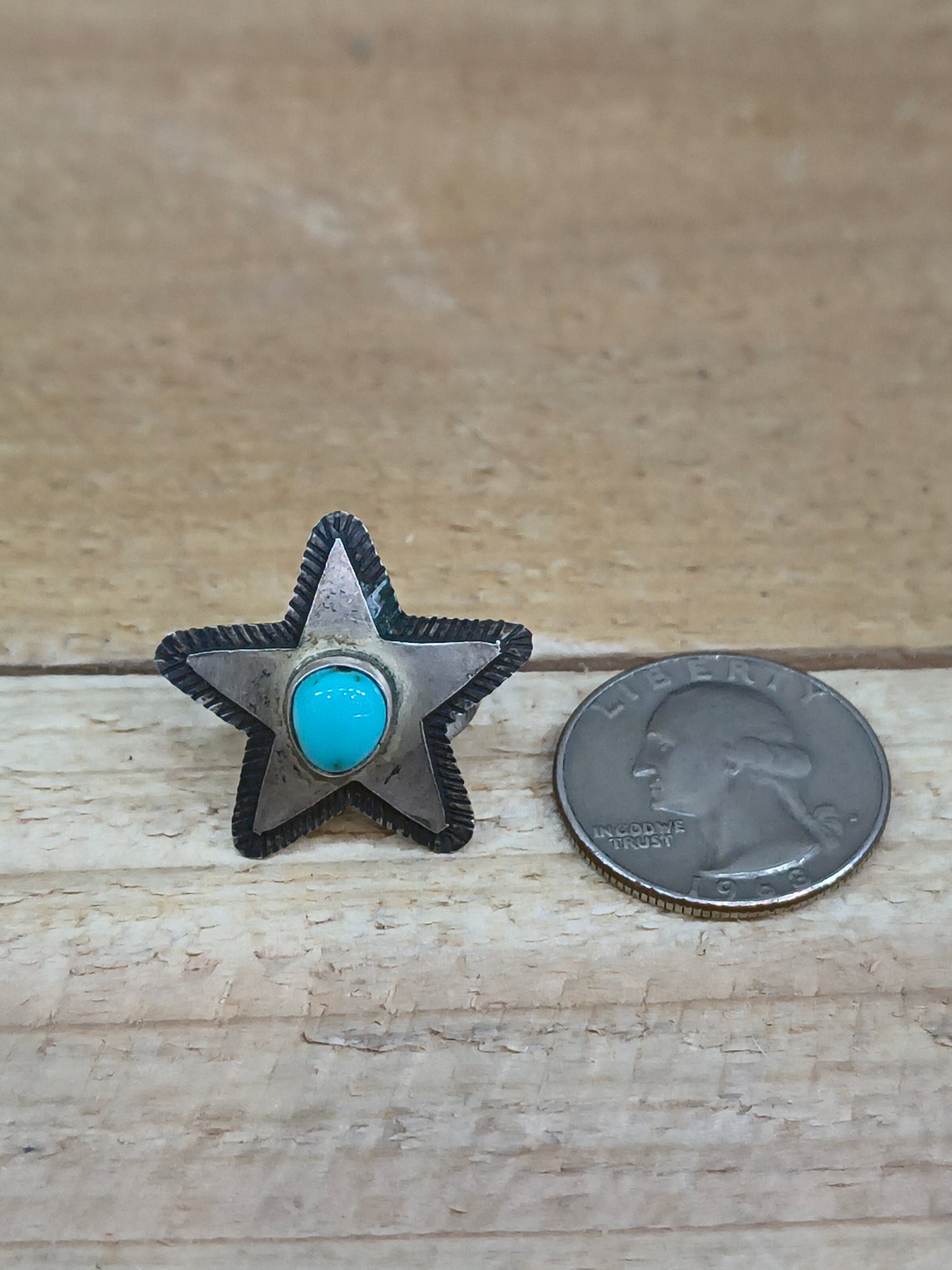 6.0 Kingman Turquoise Star Ring by Scott Skeets, Navajo