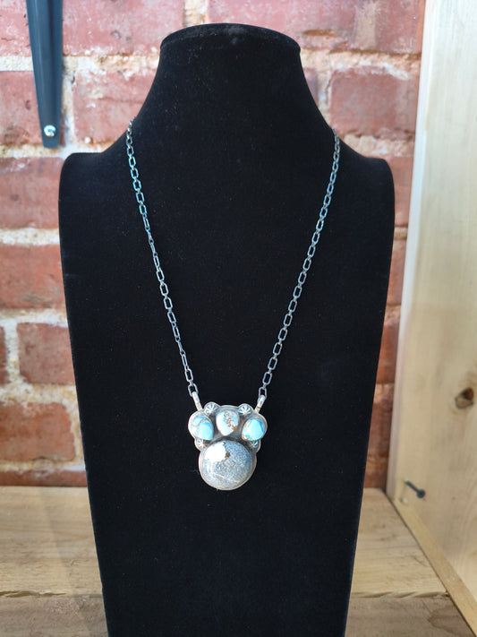 20" White Buffalo with Golden Hills Necklace, by Ricardo Jurado