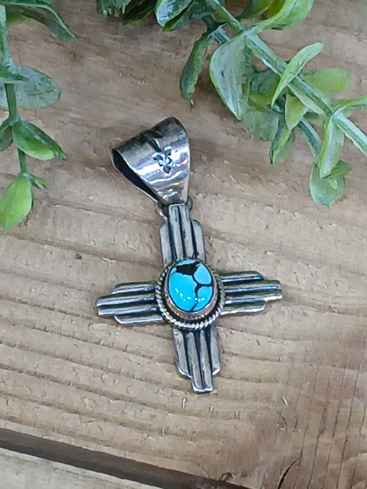 Egyptian Turquoise Zia Symbol Pendant 11mm Bail by T.