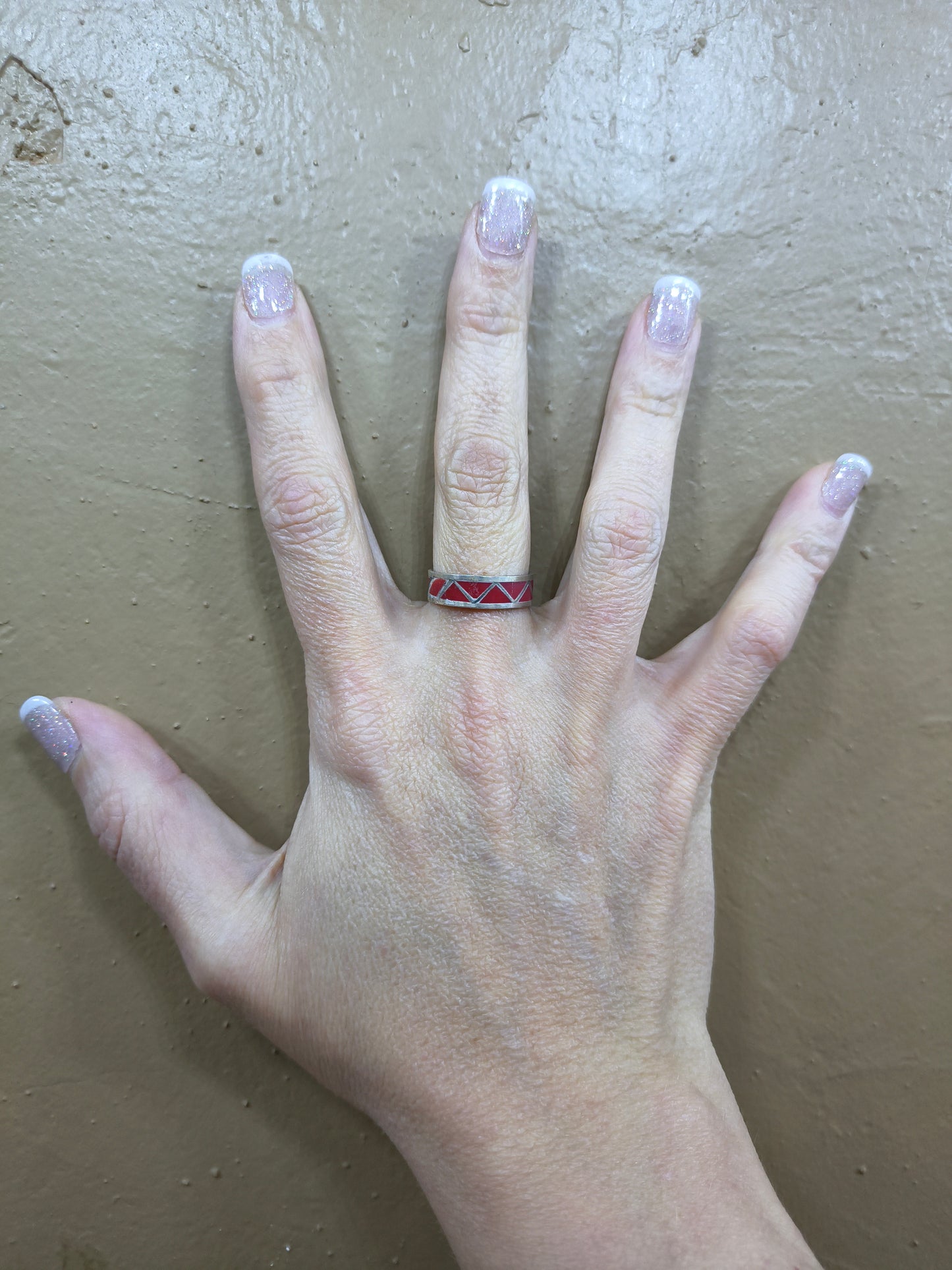 8.0 Red Coral Band Ring