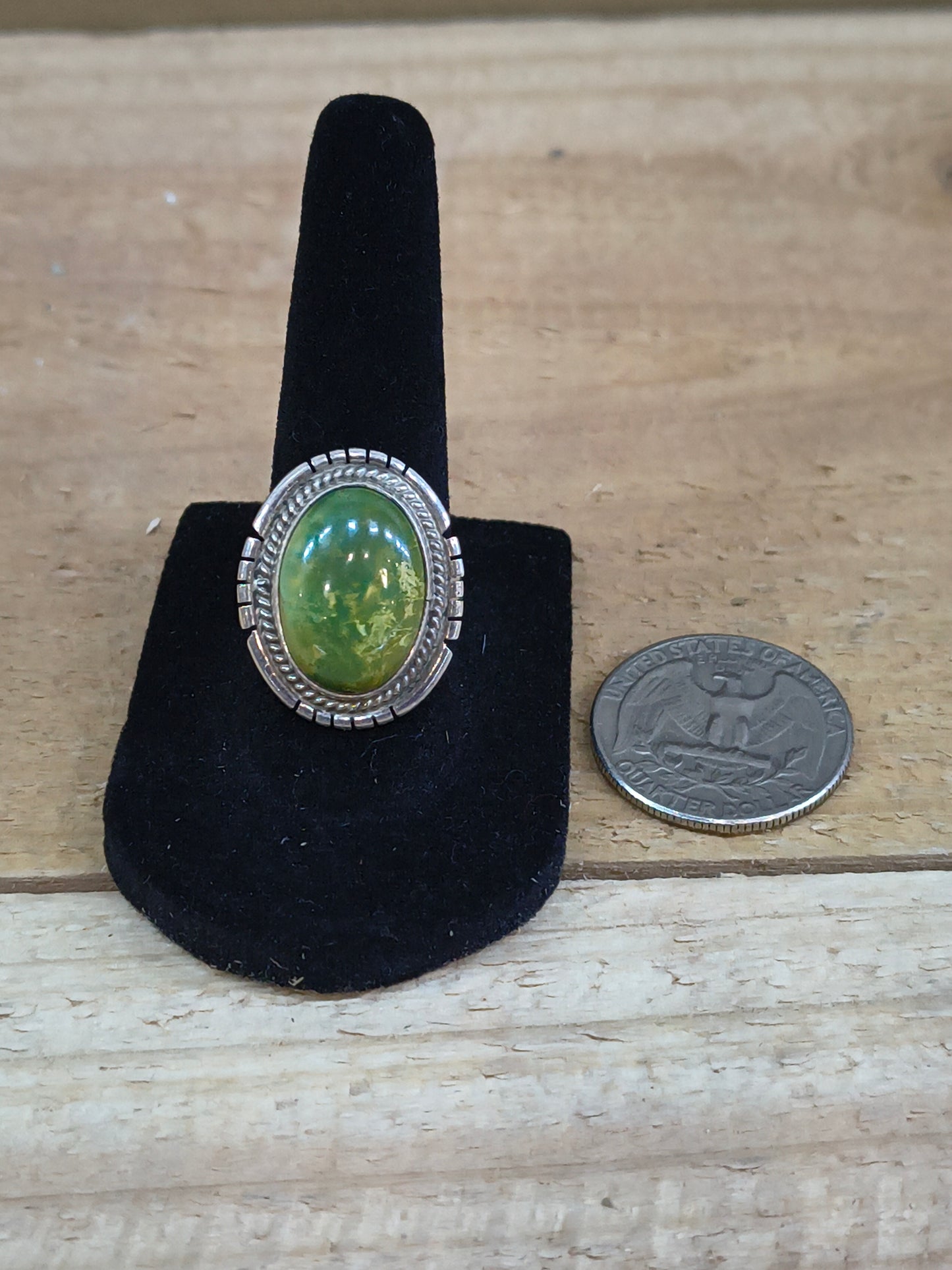 7.5 Royston Turquoise Ring by Peggy Skeets, Navajo