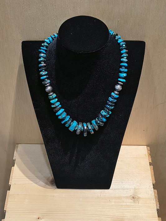 19''+1'' Extender Graduated Hubei Turquoise Necklace