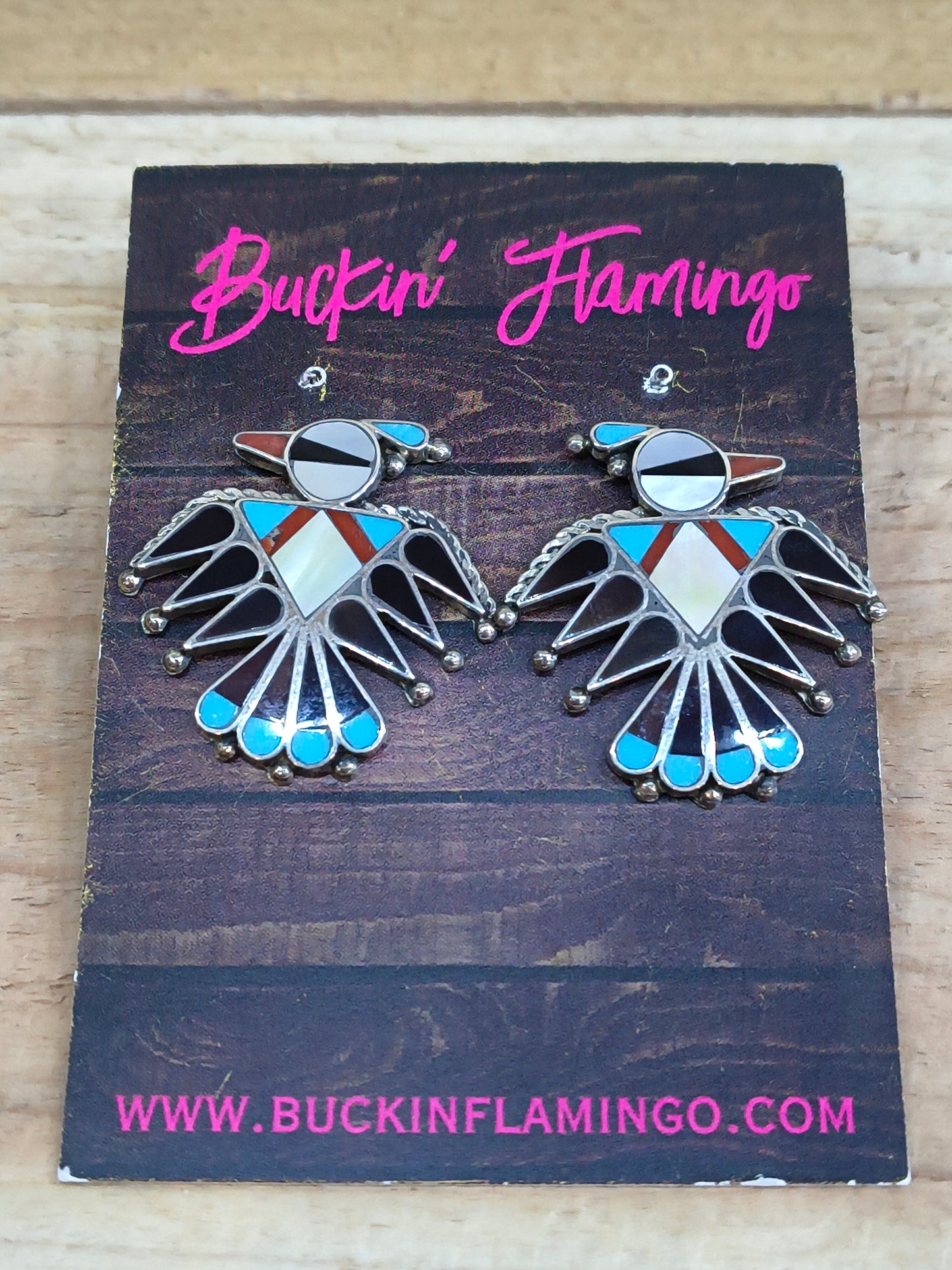 Multi-Stone Bird Post Earrings