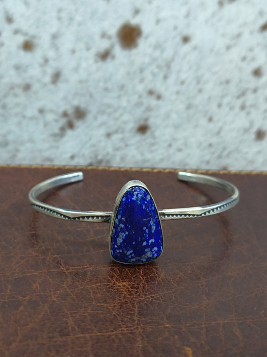 5.75" - 6.75" Lapis Lazuli Single Stone Cuff