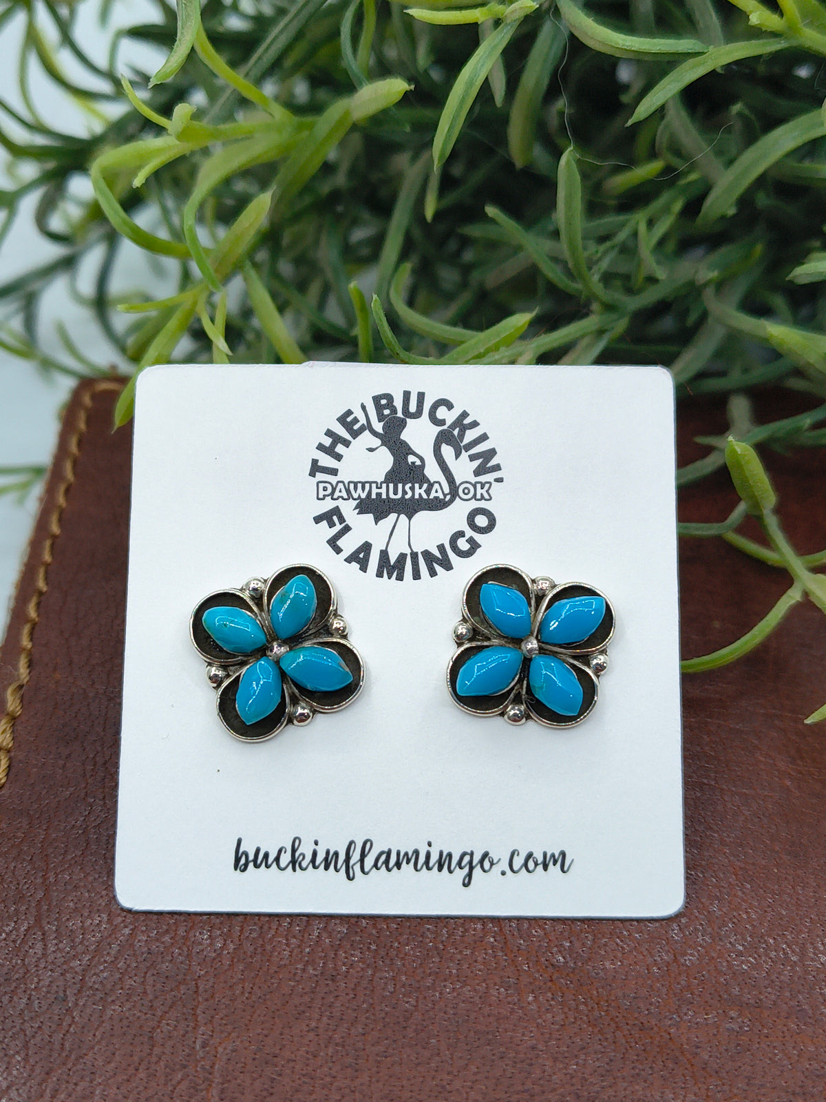 Turquoise Earrings by Kenneth Natewa & Velda Cachini, Zuni