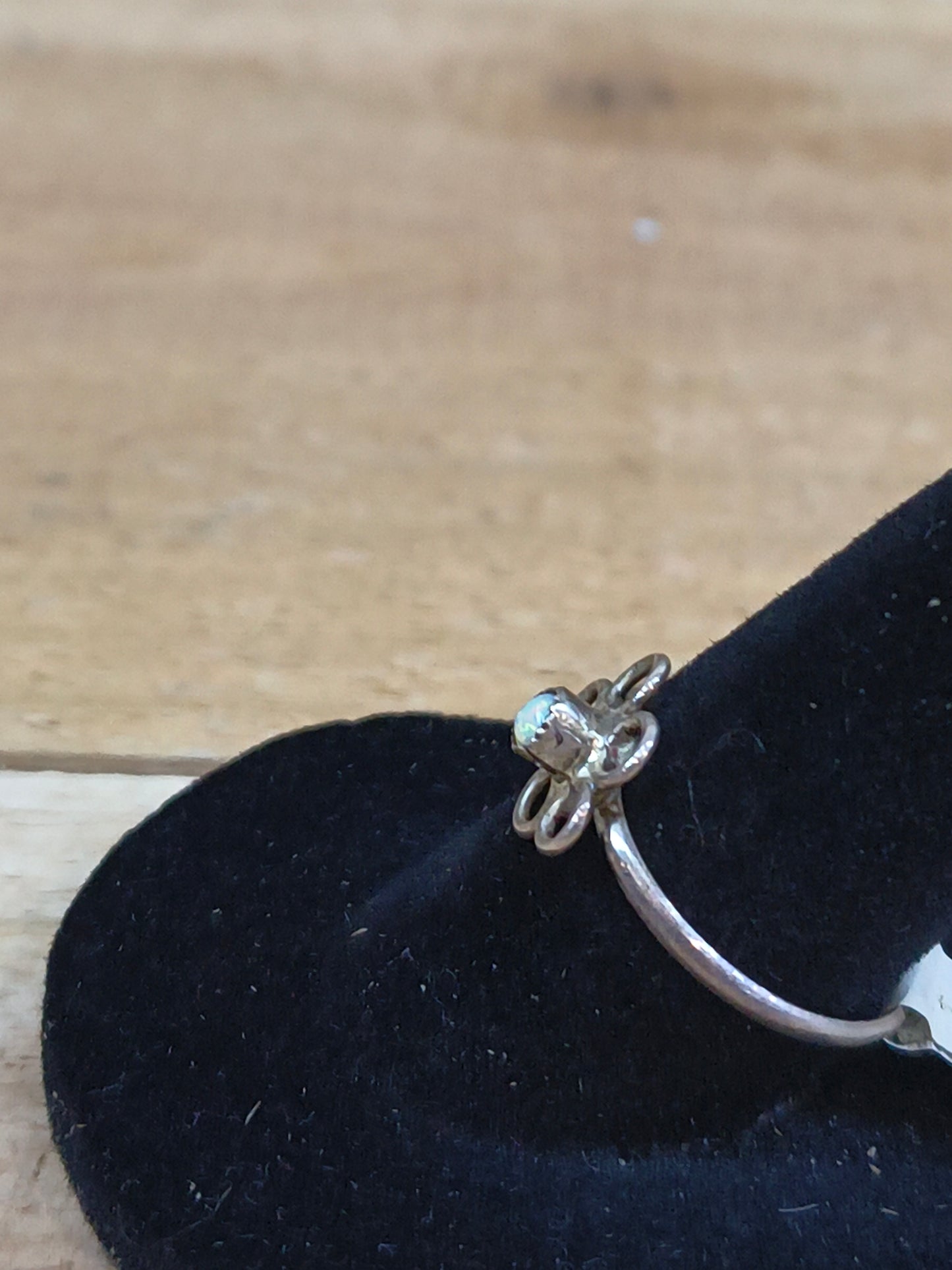 7.0 Tiny Opal Flower Ring
