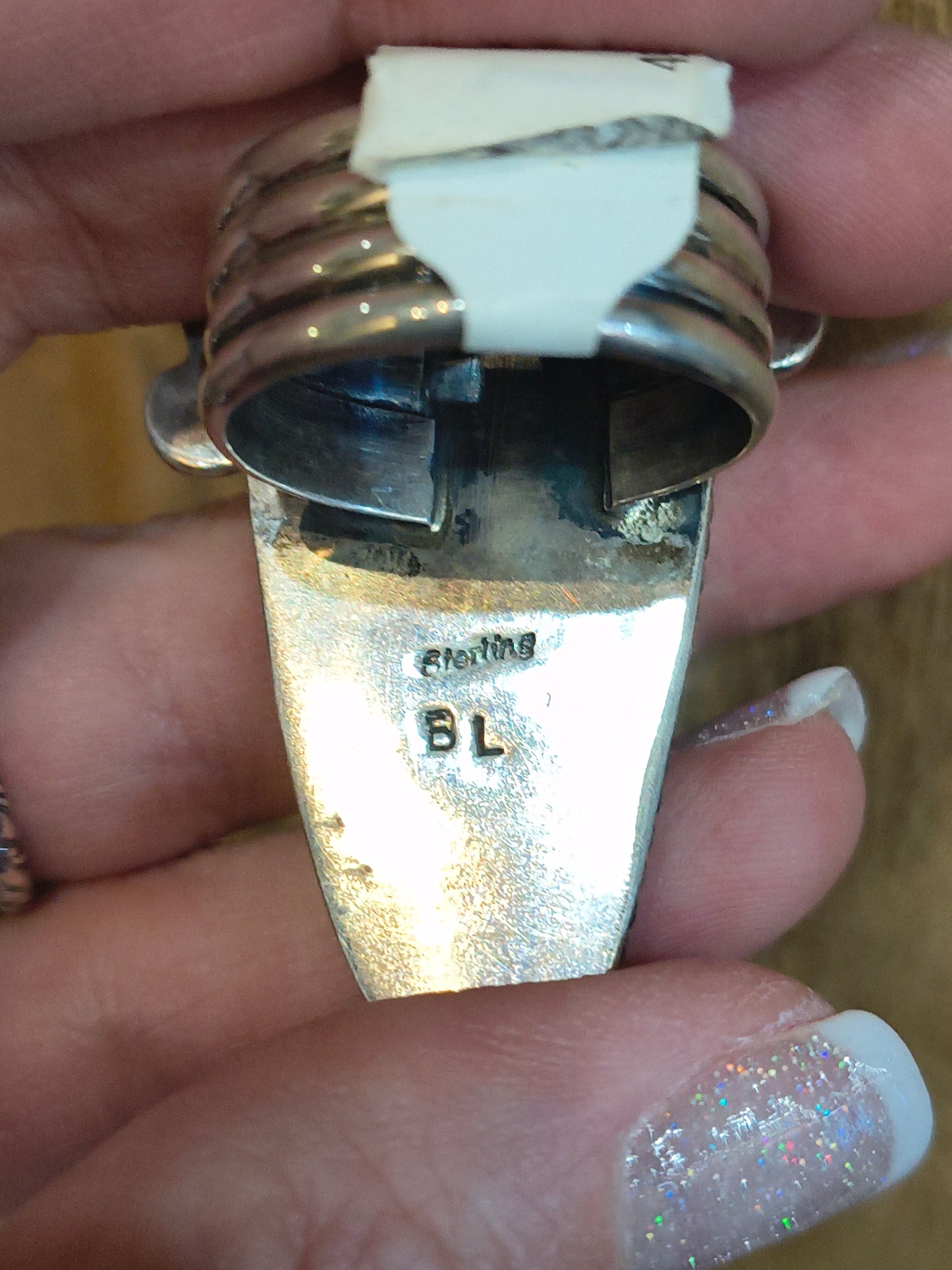11.5 Turquoise Claw Ring by Bobby Lujan, Taos Pueblo