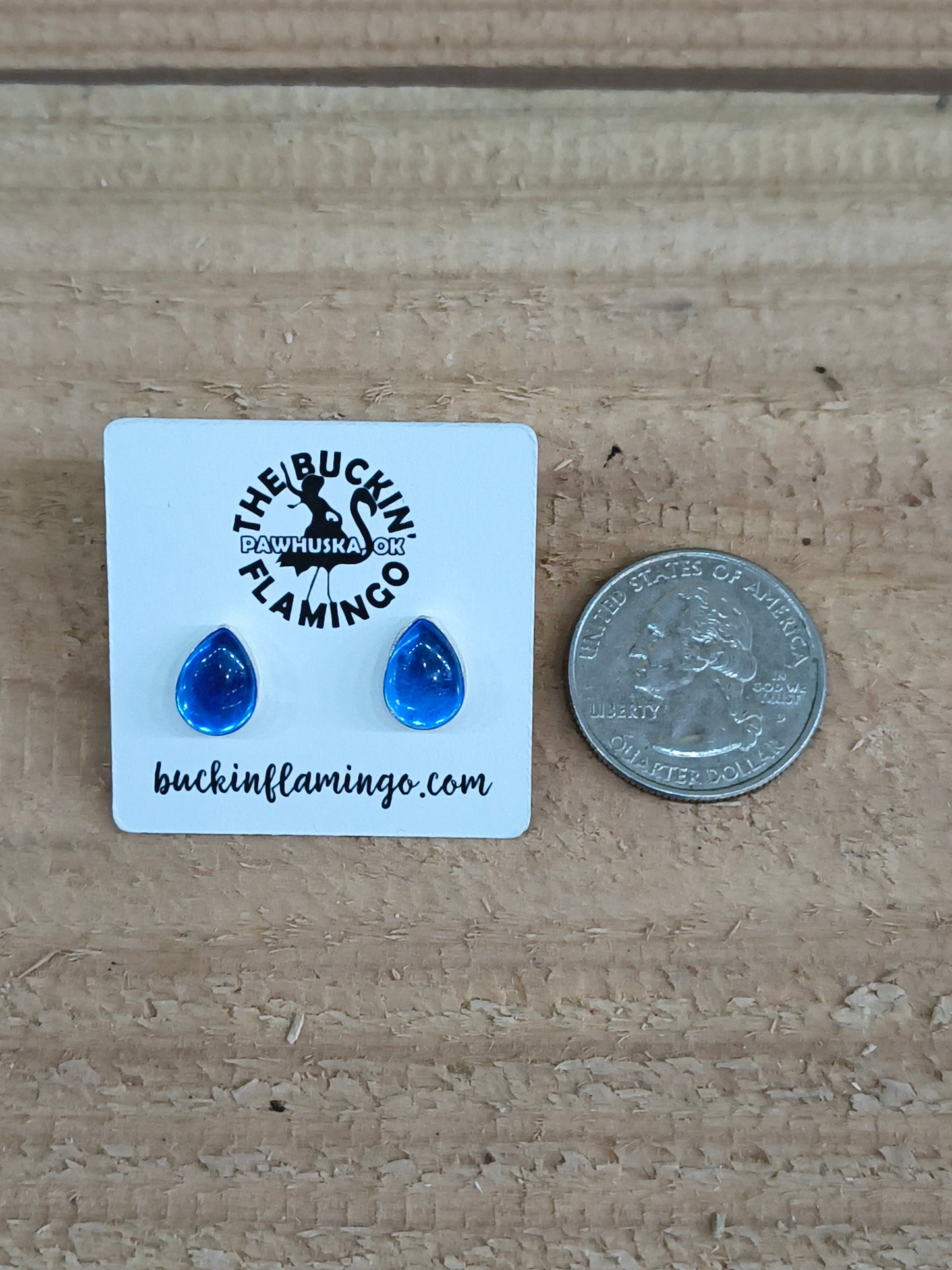 Blue Topaz Teardrop Post Earrings