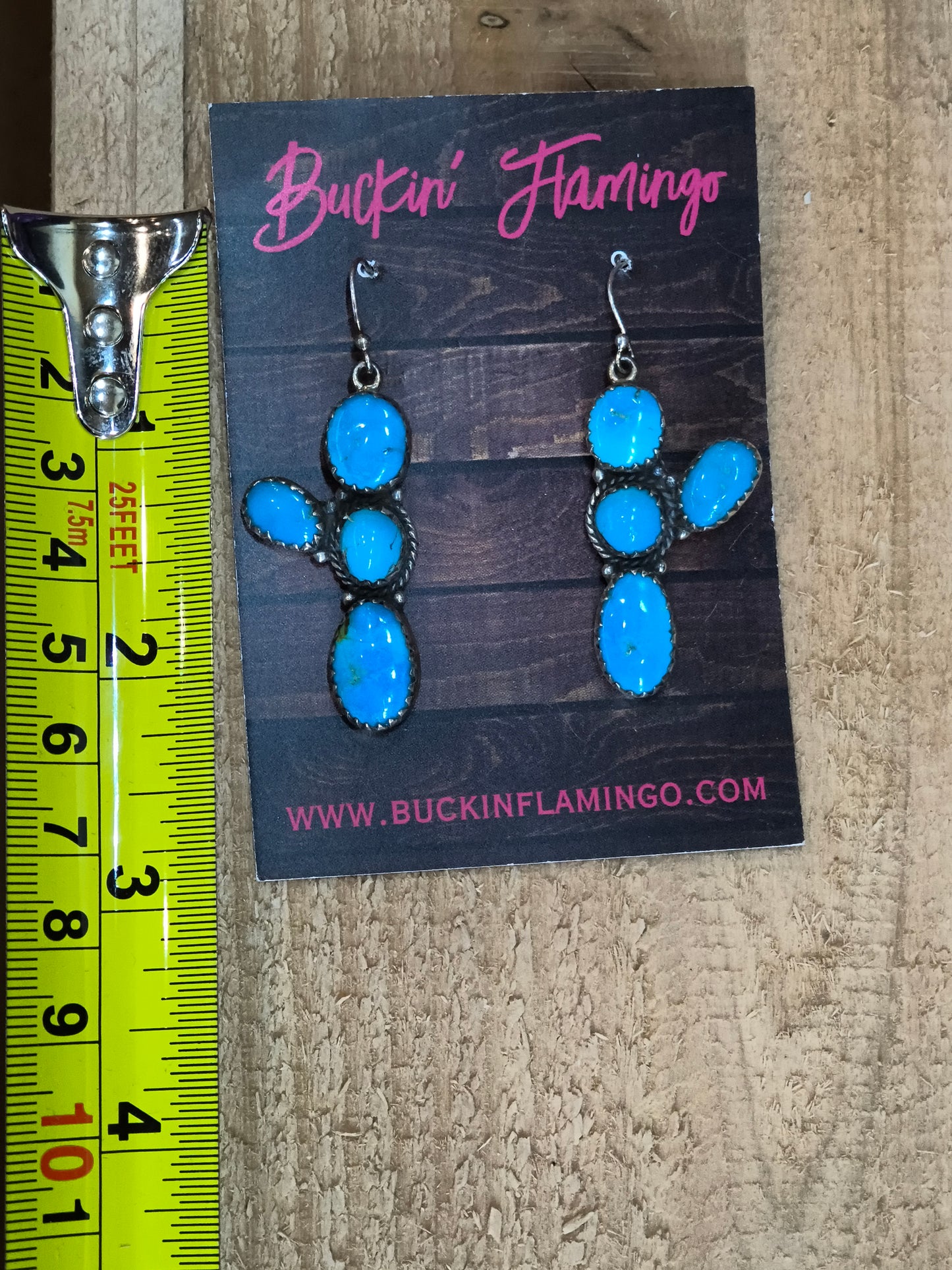 Sleeping Beauty Cactus Rope and Prong Setting Earrings
