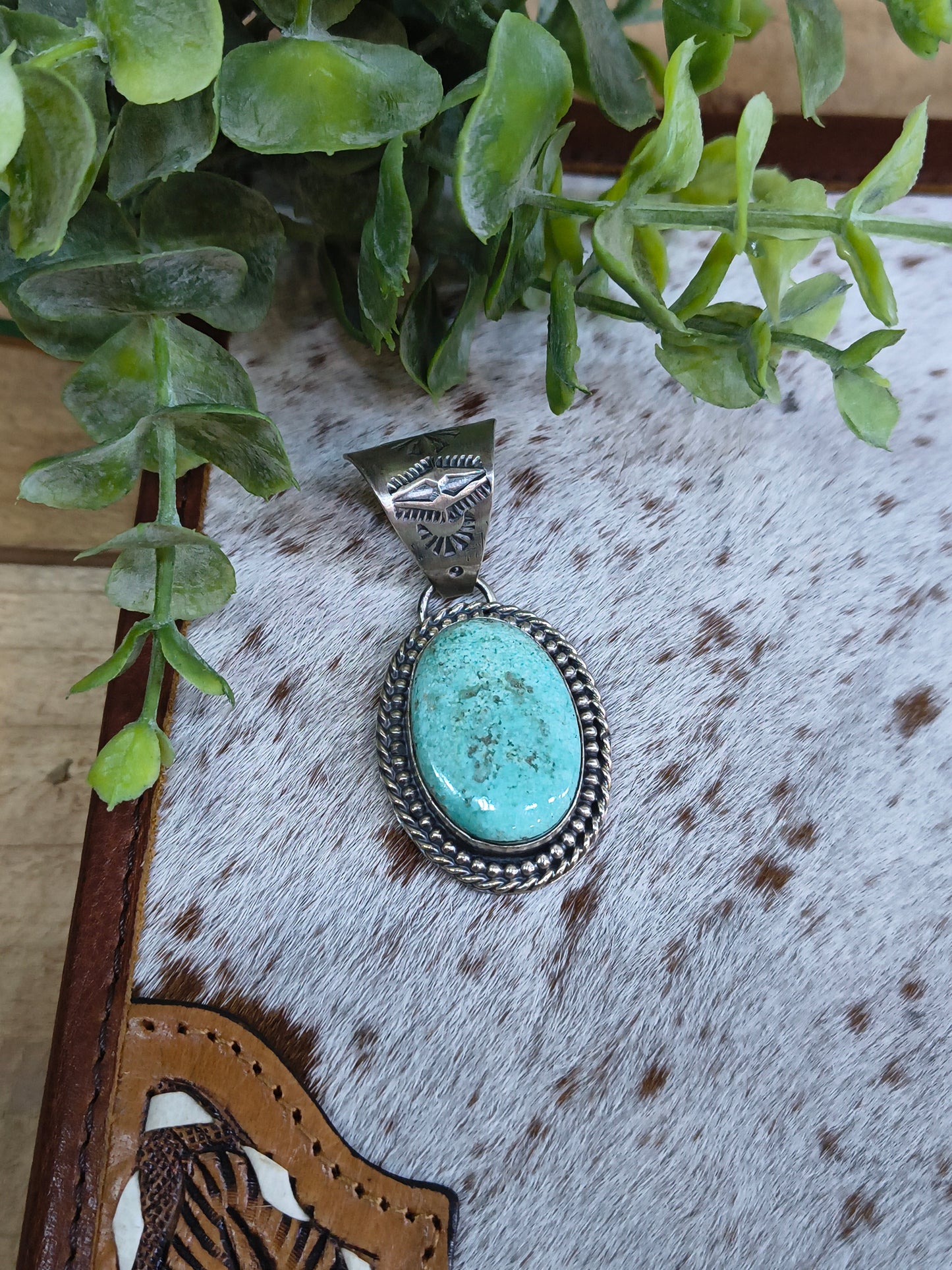 Emerald Valley Pendant by T. Nez, Sr. (13.5 mm bail)