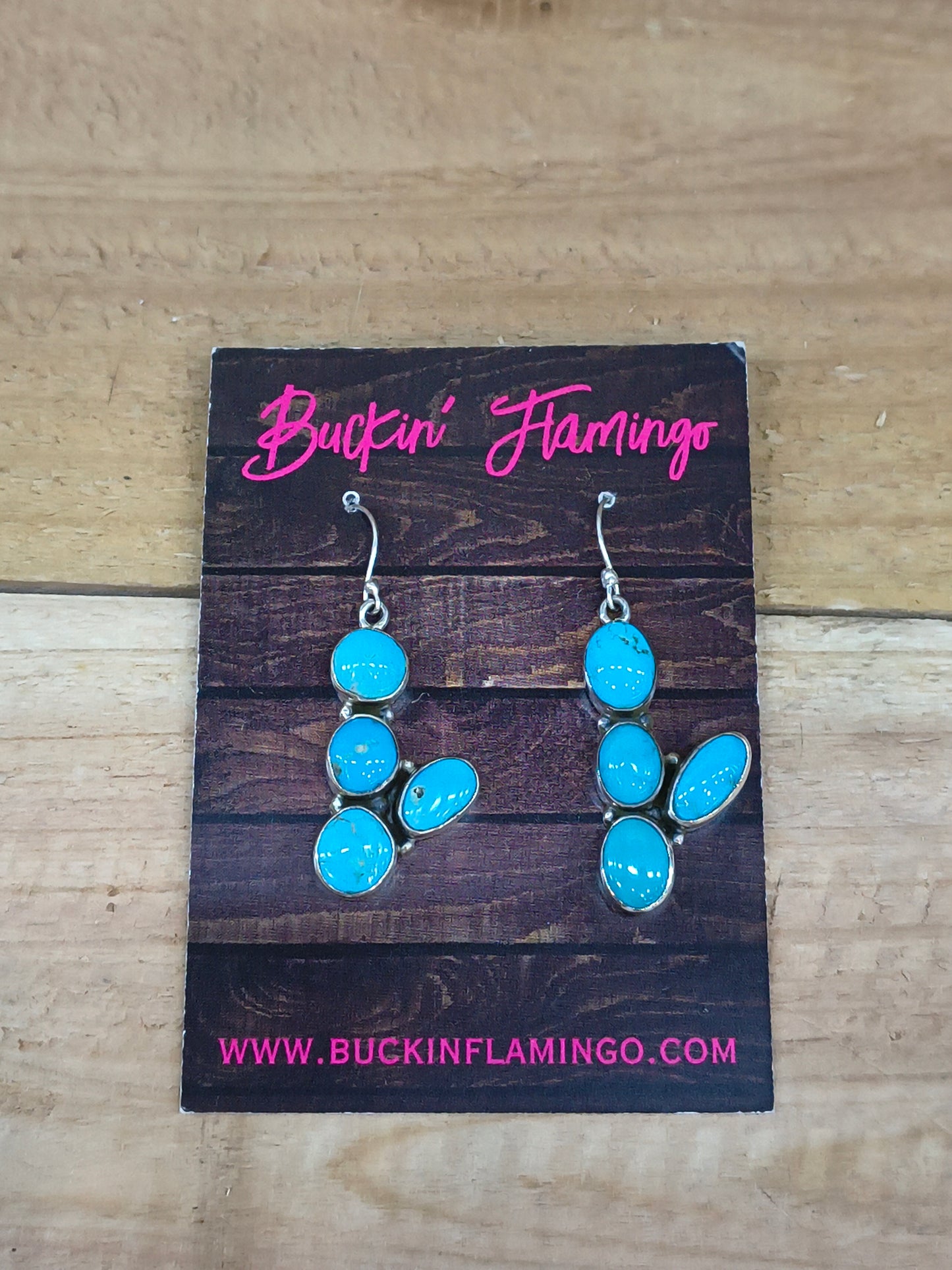 Sleeping Beauty Cactus Smooth Setting Earrings