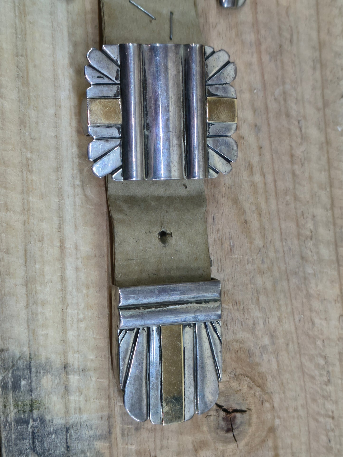 3 Pc. Buckle Set Sterling and 14K Gold by JL