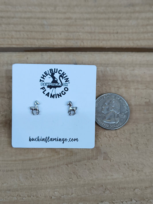 Sterling Silver Horse Post Earrings