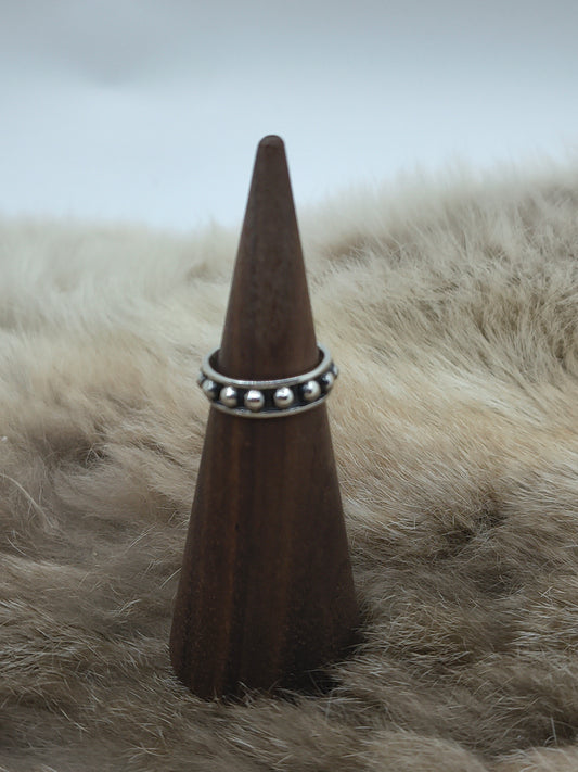 4.5 3mm Silver Dot Ring 5mm Wide