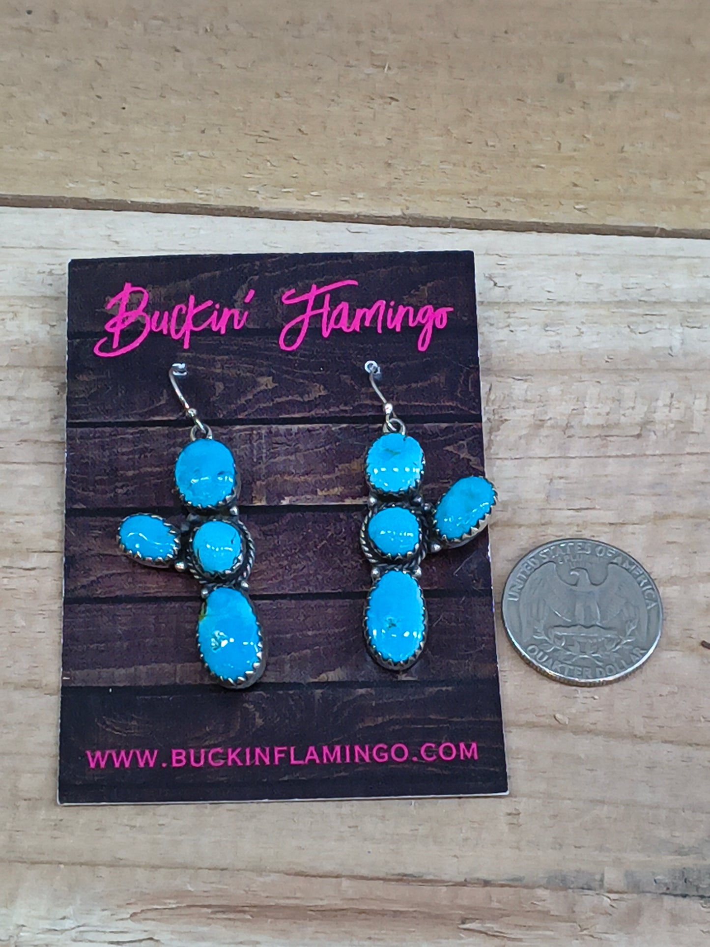 Sleeping Beauty Cactus Rope and Prong Setting Earrings