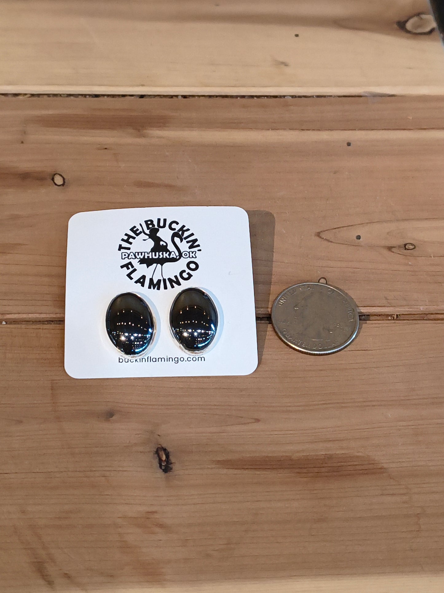 Hematite 15 mm Oval Post Earrings