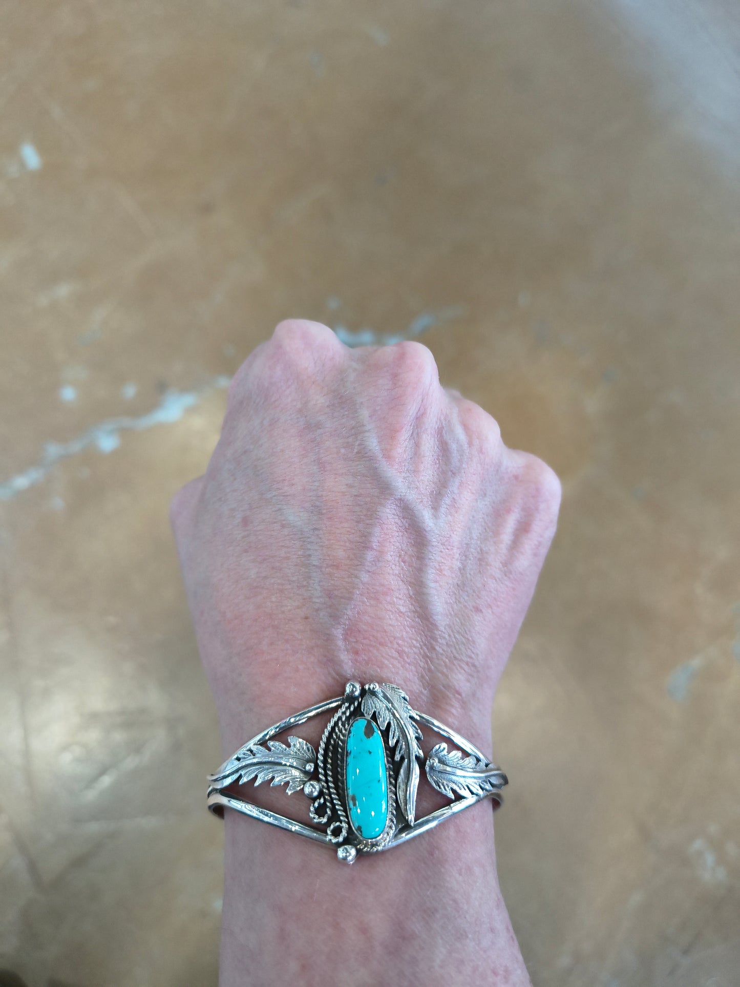 5.25"-6.75"  Turquoise Cuff By Andrew Vandever, Navajo